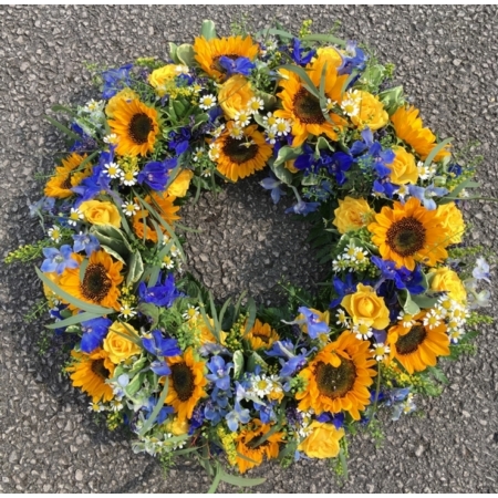 Yellow and Blue Wreath