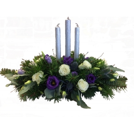Silver Candle Oval Table Centre